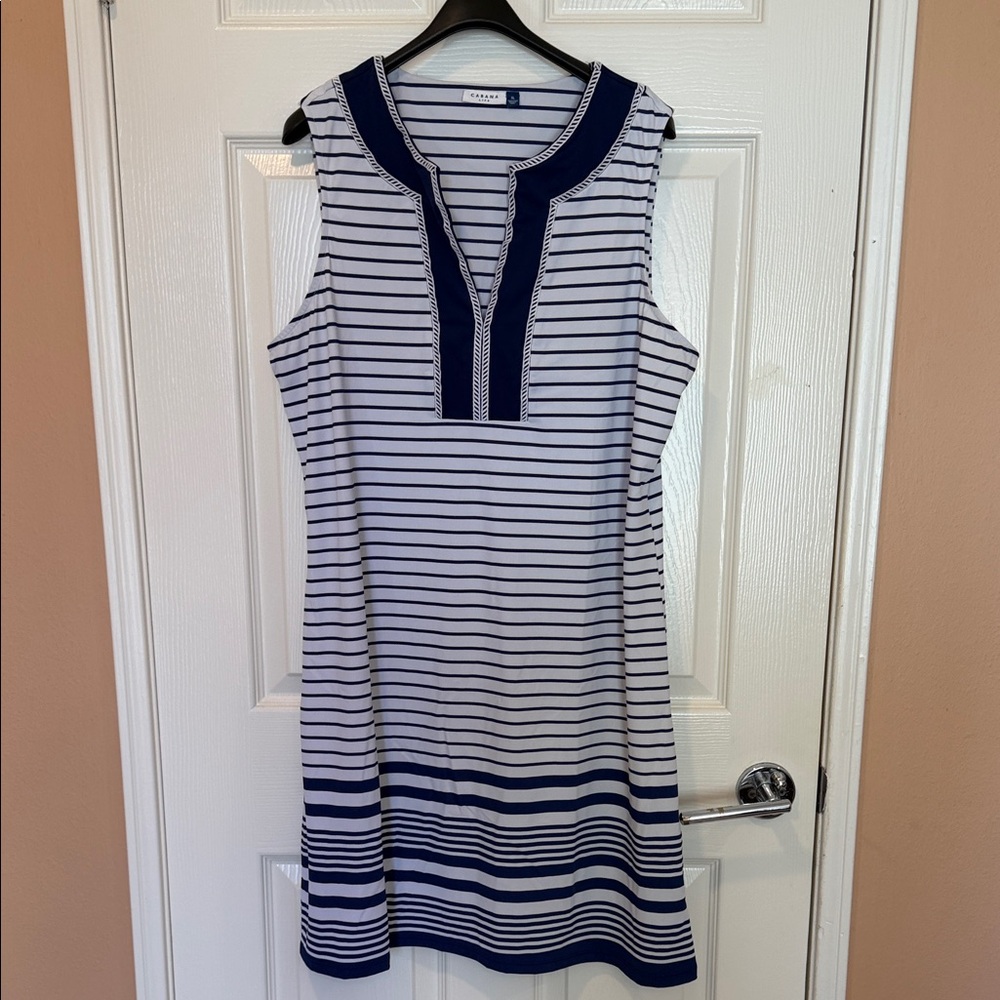 Cabana Life Navy and White Striped Dress